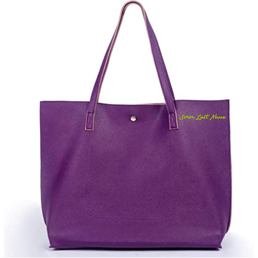 DPSIE Purple Faux Leather Tote Bag