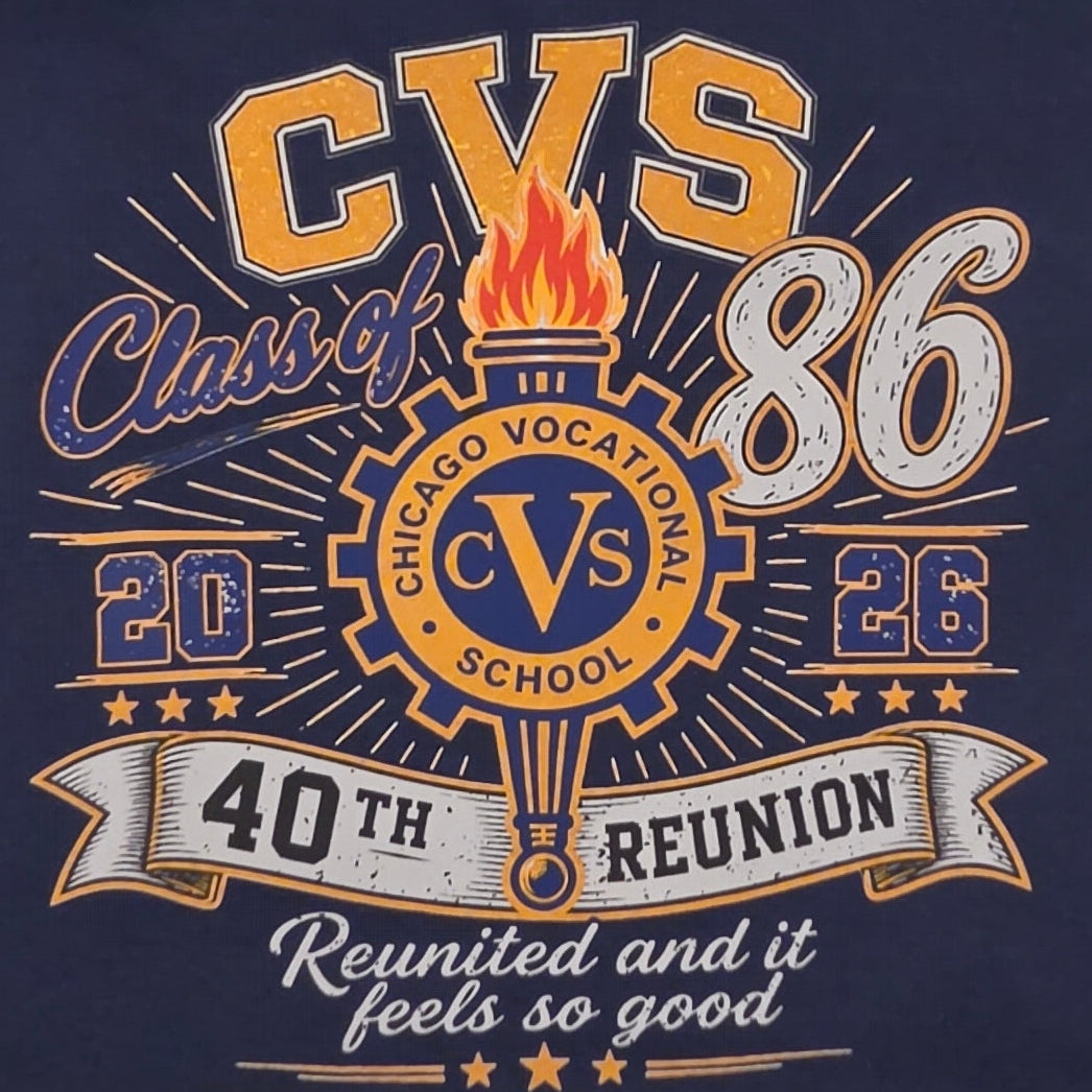 CVS '86 Official 40th Reunion Shirt 💙💛